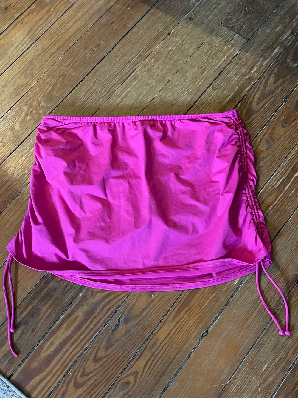 Lands' End Bright Pink Side-Ruching Swim Skirt